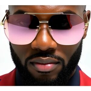 Pink Mirror Reflective Lens Sunglasses Men Style Flat Lens Luxury Beach‎ Shades